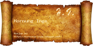 Hornung Inge névjegykártya